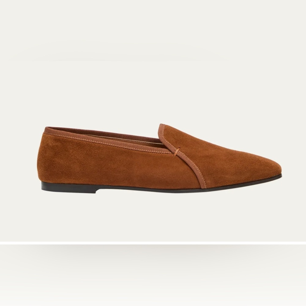 Emme Parsons Loafers. Spencer. Caramel brown suede